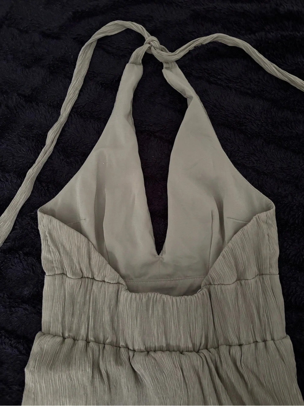 Abercrombie x Dede & Emily | Halter Maxi Dress | Olive Green | XS